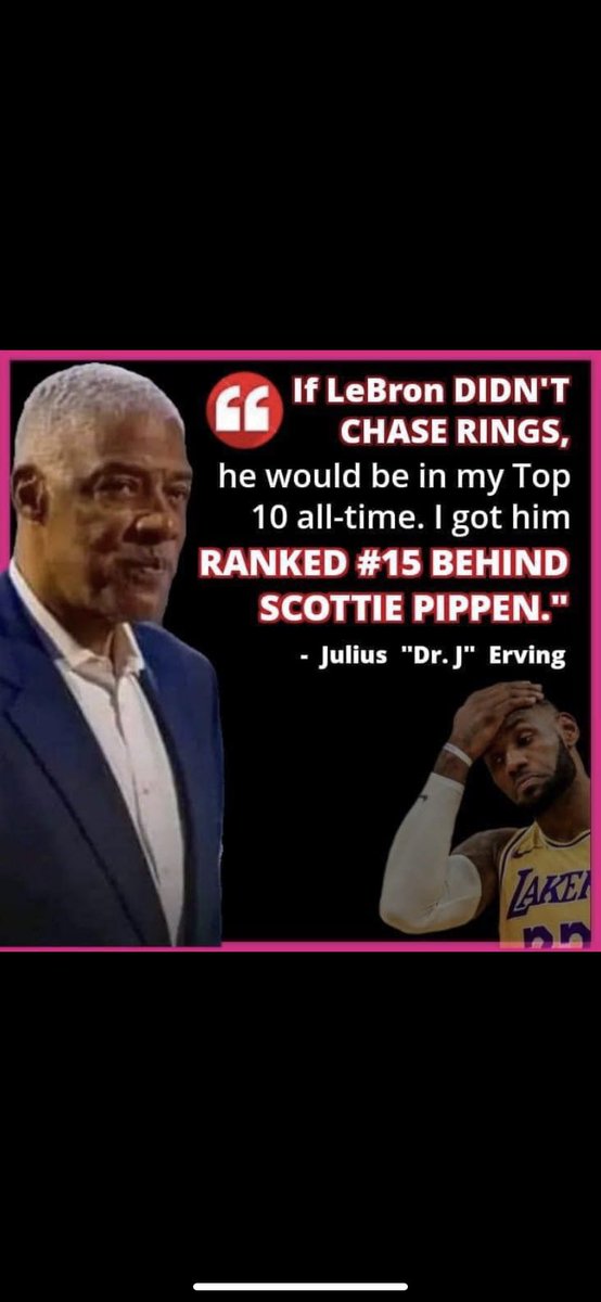 Bron in 2010: Not 1, not 2, not 3, not 4, not 5, not 6, not 7 (Championships) Bron in 2024: 2010 Heat didn’t have enough complementary players to win the championship I can’t make this up, He brings most the hate on himself” -Julius Erving