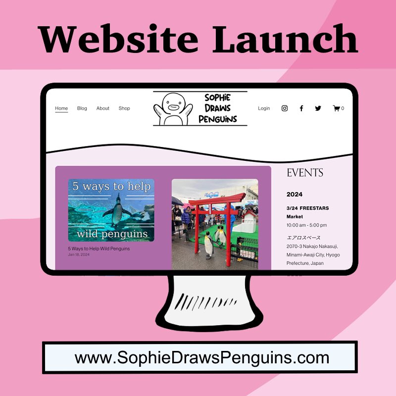 I’m excited to announce my new website! 
Check out all the penguin goodness at sophiedrawspenguins.com