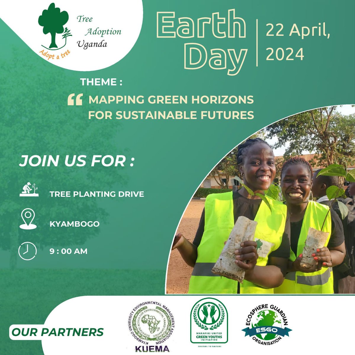 Monday 22nd April the world is going to celebrate world Earth day Iam here to invite everyone to join us at kyambogo university where we are going to plant trees. I encourage everyone to plant trees on world Earth day.@nemaug @zakialucky11 @AcaaPamela @BugandaOfficial @KUEMA23