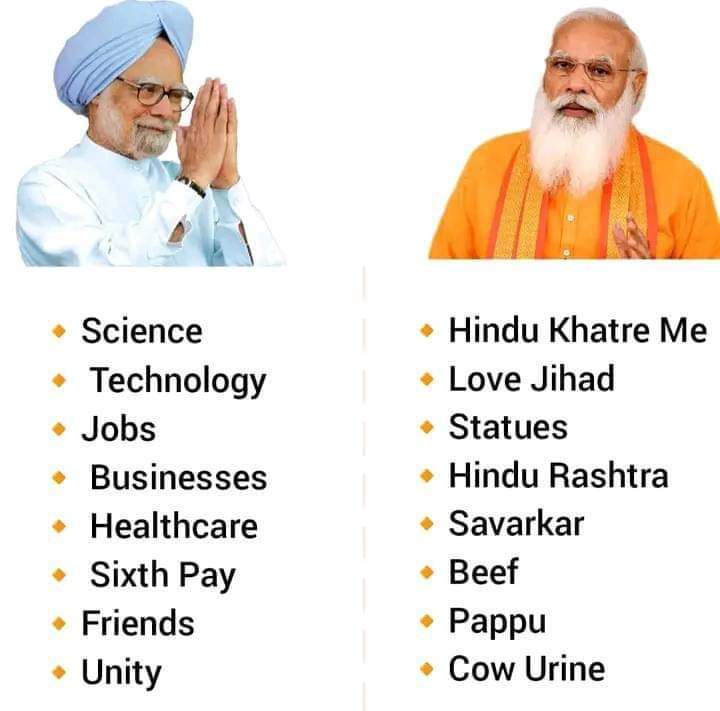 10 years ago we gave up a silent, highly educated achiever for an uneducated, ignorant gas bag. Let's get it right this time. Of India, by India, for India.