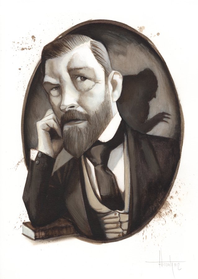 evam_gb's tweet photo. "La soledad se sentará sobre nuestros tejados con alas desplegadas"  

#TalDíaComoHoy en 1912 muere #BramStoker, autor de #Drácula, el más famoso de los vampiros de la #literatura #gótica.

#FelizSábado #libros #lectura #bibliotecas #librerías
Il. @FVicente_Illust https://t.co/vsuH8weBVc