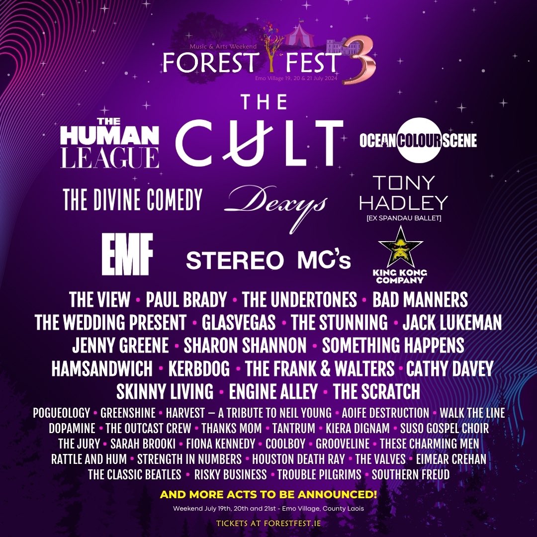 JULY 20th #THECULT Tickets at forestfest.ie