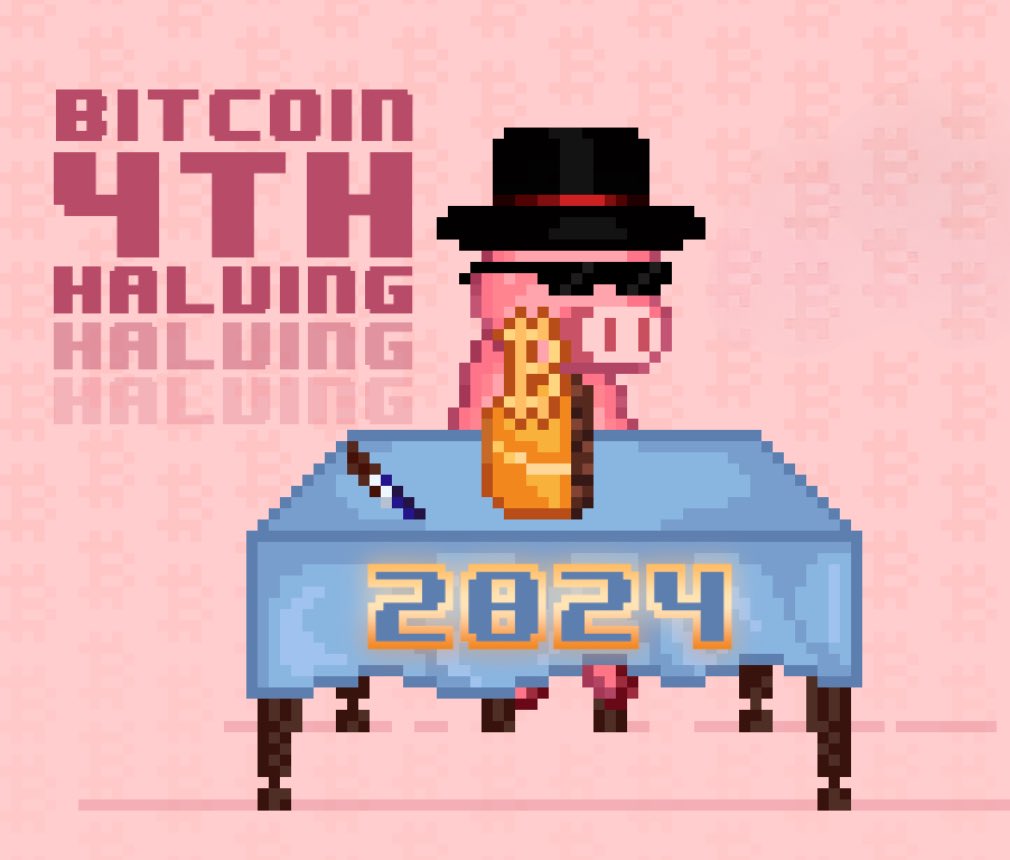 PorkPunks's tweet photo. Block 840,000 sealed the deal — Bitcoin's 4th Halving is now history. We’re part of it. Salute to the Bitcoin Network! #BitcoinHalving
#btc #runes https://t.co/W1gXxX3fEQ