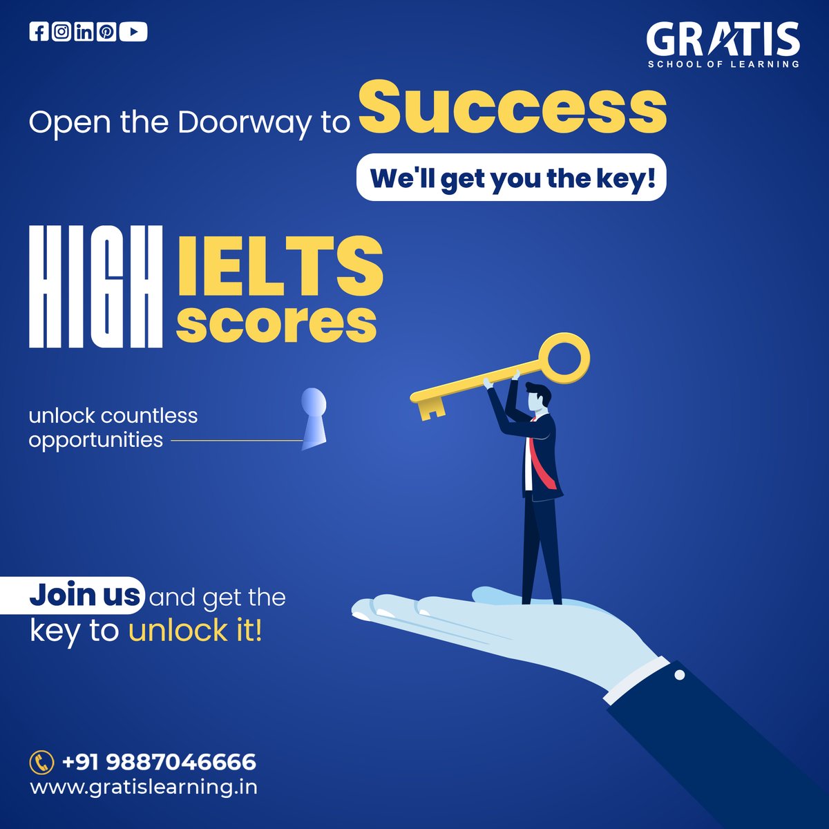 Let us help you open the doorway to success by achieving high #IELTSscores which can unlock many opportunities for your future. With our support and resources, you'll gain the skills and confidence to excel in the #IELTSexam, opening doors to #studyingabroad advancing your career