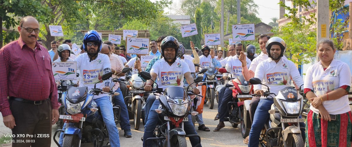 'Revving engines, roaring democracy! 🏍️Kalahandi  came alive with the thunder of bikes rallied for voter awareness organized by DEO Kalahandi Let's ride together towards a brighter, more engaged future!  #BikeRally #VoterAwareness #KalahandiVotes