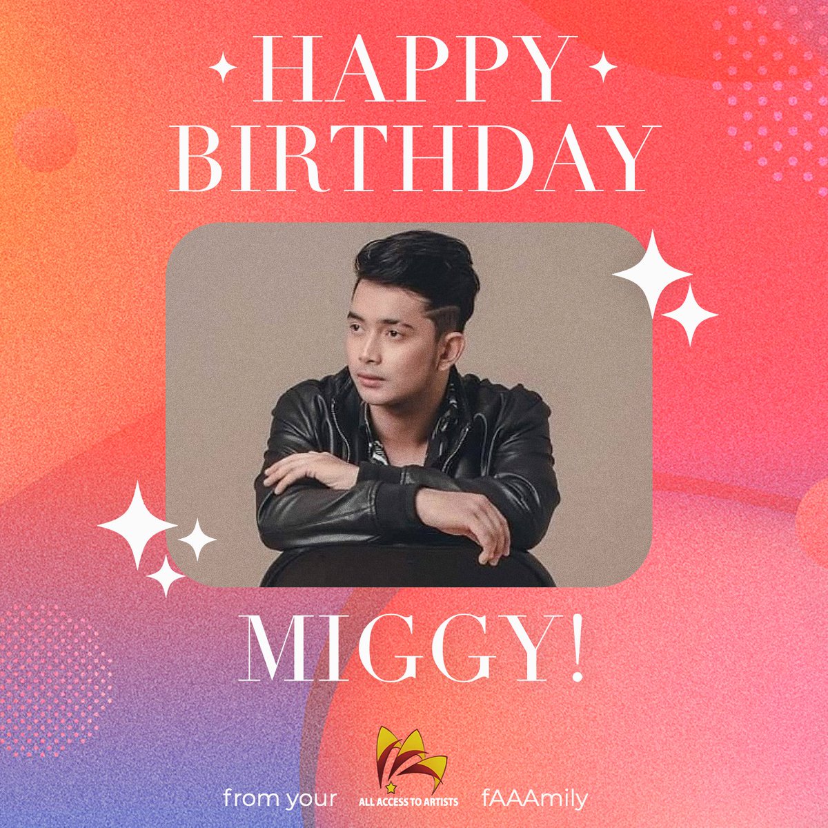 It's our bae Miggy's birthday! Let's all greet @miggytolentino7 a happy birthday! 💛💛💛 #MiggyTolentino #AllAccessToArtists #fAAAmily