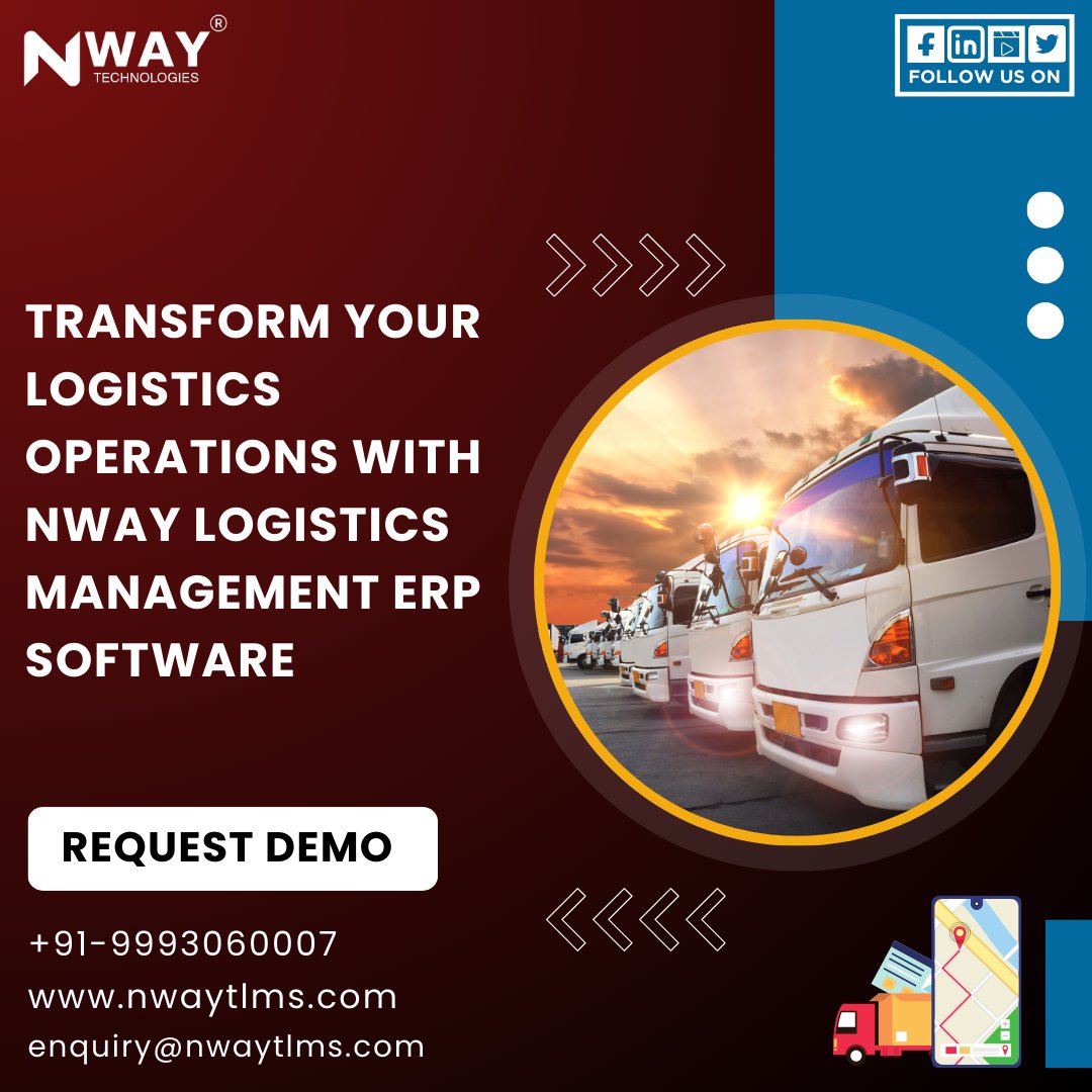 𝗡𝗪𝗔𝗬 𝗟𝗢𝗚𝗜𝗦𝗧𝗜𝗖𝗦 𝗘𝗥𝗣 𝗦𝗢𝗙𝗧𝗪𝗔𝗥𝗘

Transform Your Logistics Operations With NWAY Logistics Management ERP Software.

#TransportationManagement #LogisticsSolutions #ERPSoftware #EfficientShipping #CostEffective #CustomerSatisfaction #NwayTLMS