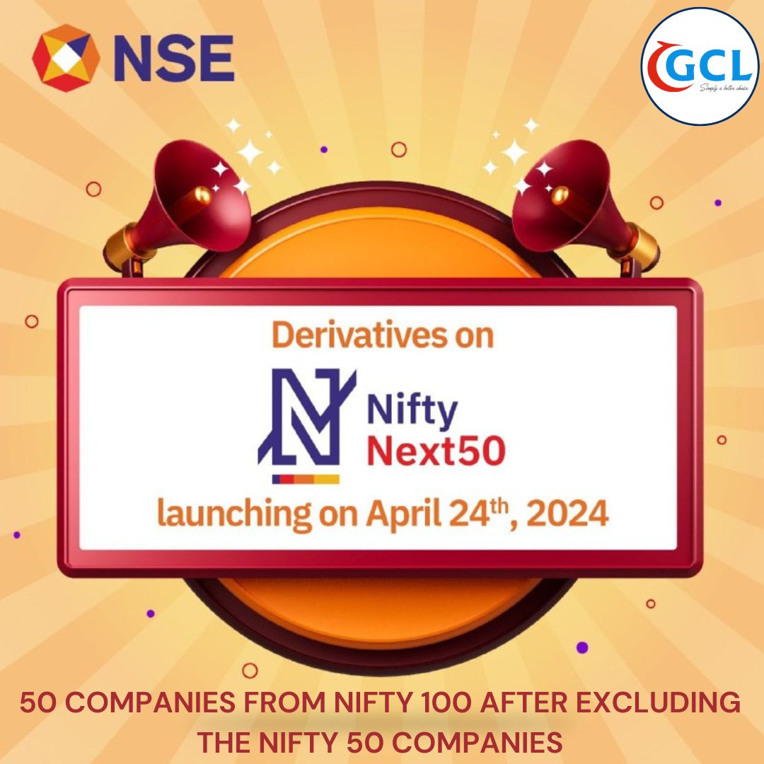 Get ready for an exciting new addition to your trading arsenal. The National Stock Exchange (NSE) is launching derivative contracts for the Nifty Next 50 index starting April 24th, 2024! 

#nseindia #nifty50 #Nifty #indexfundinvesting #niftyOptions #StockMarket #stockmarkets