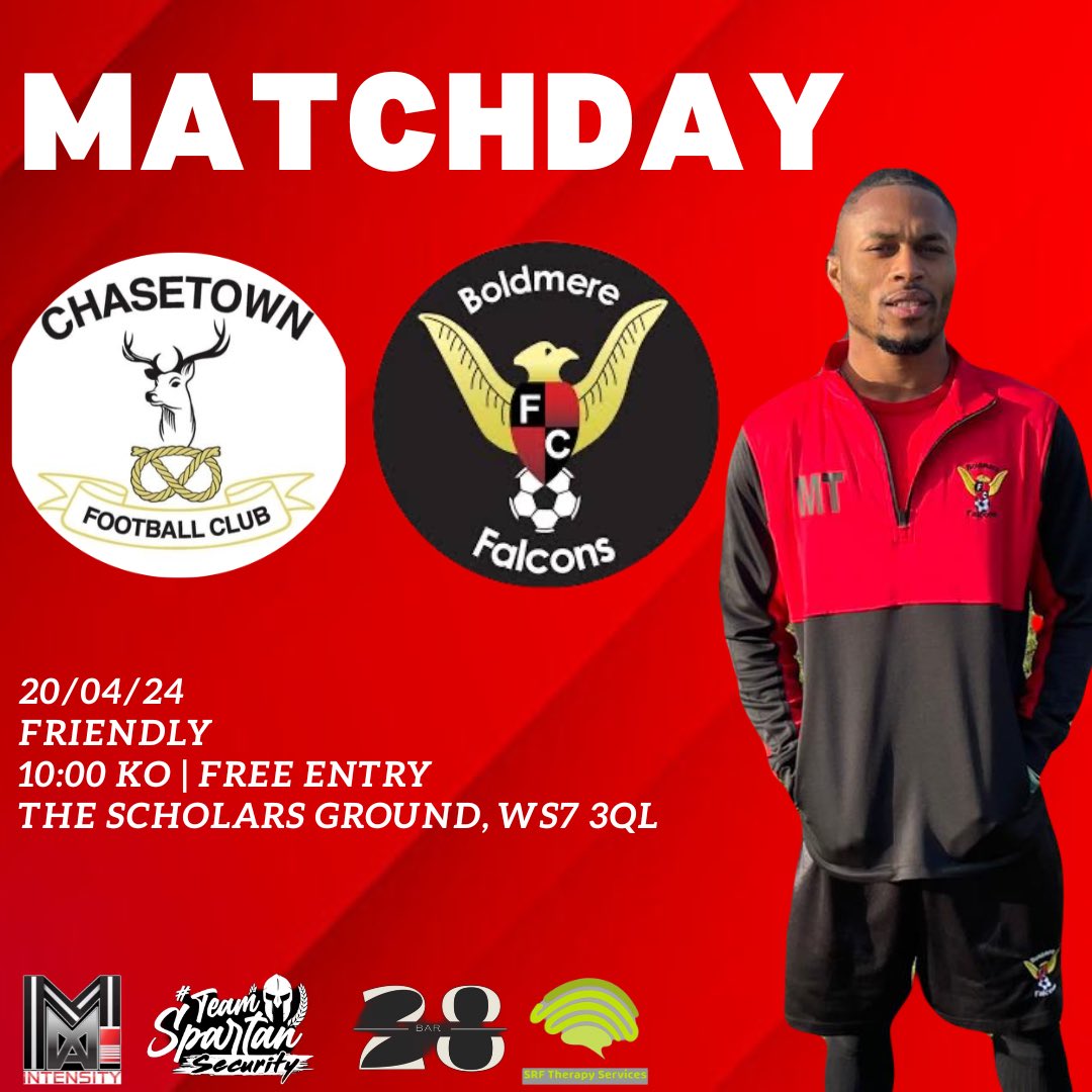 FalconsBoldmere's tweet photo. 𝐌𝐀𝐓𝐂𝐇𝐃𝐀𝐘..

We travel to Chasetown for a last minute friendly this morning, Come over &amp; support! 👏

📆| 20/04/24
🏆| Friendly
🆚| @ChasetownYDP
⌚️| 10:00 KO 
🏟️| The Scholars Ground, WS7 3QL
💷| Free Entry

#UTB 🔴⚫️ https://t.co/Za7dRvgqDF