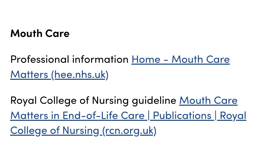 ***M is for mouthcare*** rightdecisions.scot.nhs.uk/scottish-palli… We're reviewing our mouthcare guidelines. Please follow RCN guidelines for basic mouthcare. Mouth Care Matters is a fantastic resource/encyclopea of information @BoaSally @theRCN @howell_annabel @APM_Hub @SandraC65402031