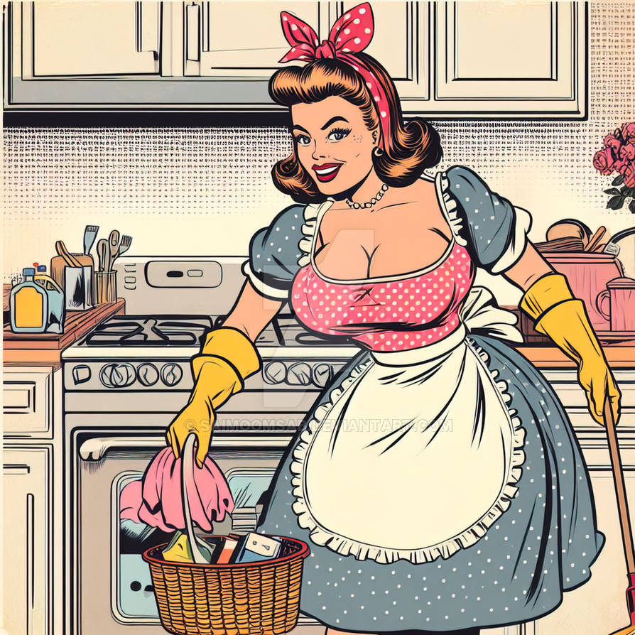 Made-up being maid-up for Saturday chores... smiles