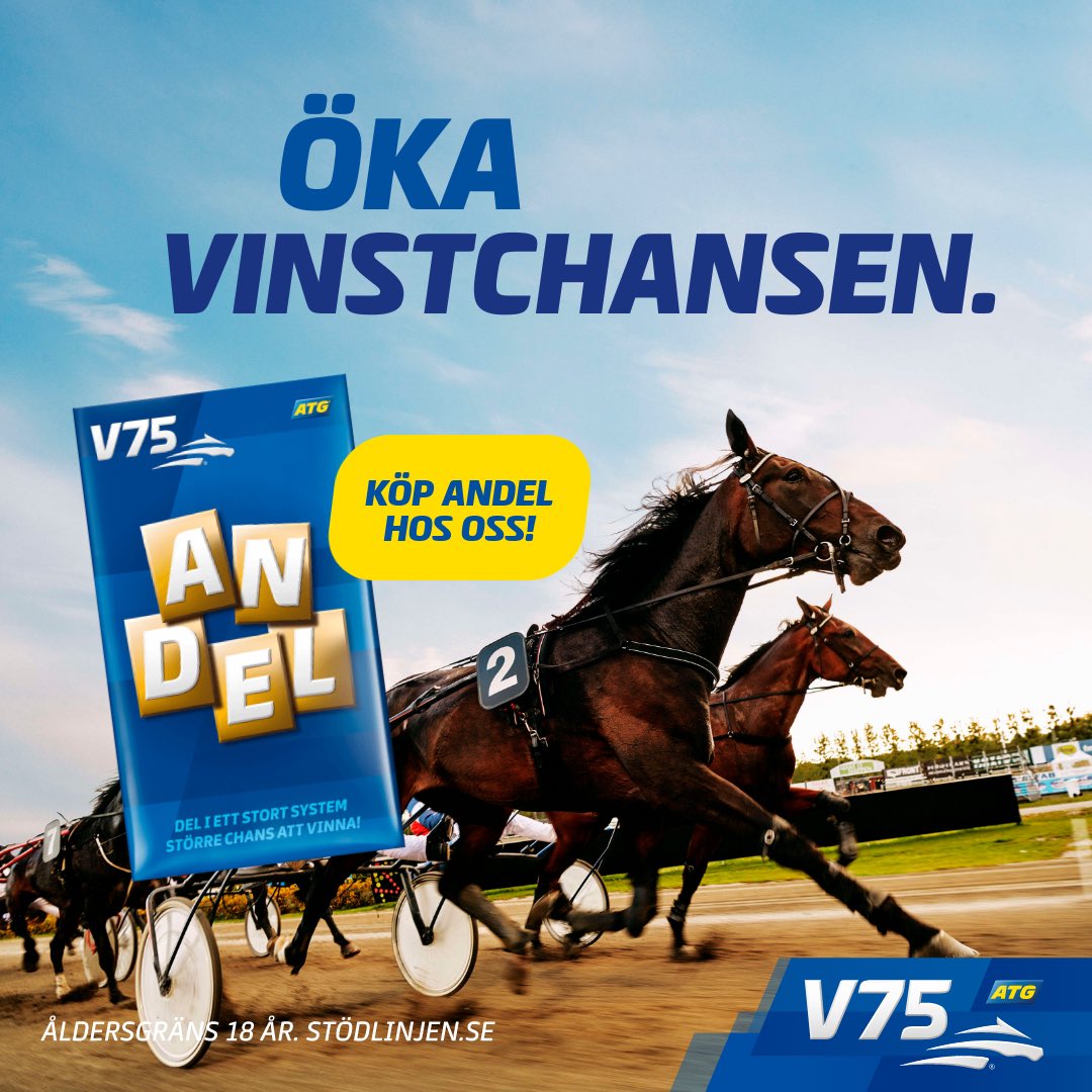 500 000 kronor inspelat på #V75 förra helgen 💰✅ Lördagens härliga spelmeny hos Oss 👇🏻 ⏰ 14.45: #V4-spel från Jägersro ⏰ 16.00: Ny #Big9-runda ⏰ 16.20: #V75 startar ⏰ 17.50: #Top7 👉🏻 Här finns ALLA våra populära andelsspel: atg.se/torpatips 👈🏻 Välkomna! 😊