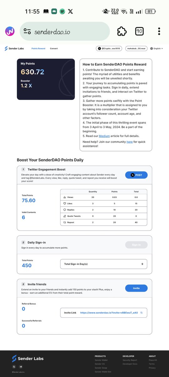 Cryptoboss1010's tweet image. Possible Binance listing @SenderLabs 
Join now- senderdao.io/?invite=vBBEwu…