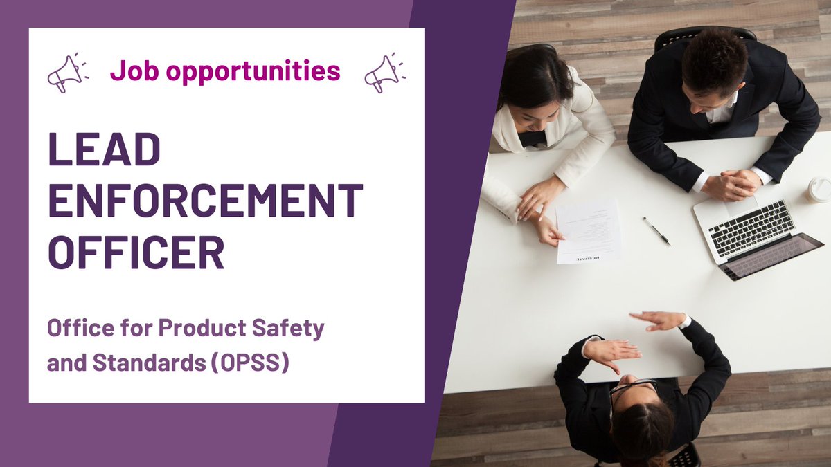 OPSS is hiring a Lead Enforcement Officer to ensure product compliance and protect consumers. If you're passionate about safety and ready to make a difference, apply now! 🔗 tradingstandards.uk/practitioners/… #Hiring #EnforcementOfficer #ProductSafety #CareerOpportunity