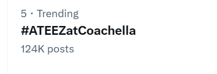 ATEEZstrm's tweet photo. 🇰🇷 한국 실시간 트렌드
#CHELLATEEZ #ATEEZatCoachella
'에이티즈 코첼라' 해시태그
1위, 5위로 모두 트렌드 중❤️‍🔥

코첼라 무대 트윗할 때
해시태그 함께 사용해 주세요!

'ATEEZ Coachella' and the hashtags are trending at #1 and #5 in Korea! 
#ATEEZ #Coachella @ATEEZofficial https://t.co/CTKsLhUtDM