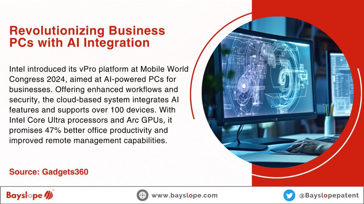 Intel launches AI-powered vPro at MWC 2024, boosting business PC performance. 

#IntelvPro #AIIntegration #MWC2024 #BusinessPCs #CloudBased #AIForBusiness #EnhancedWorkflow #Security #IntelCoreUltra #ArcGPUs #OfficeProductivity #RemoteManagement #TechInnovation #DigitalWorkspace