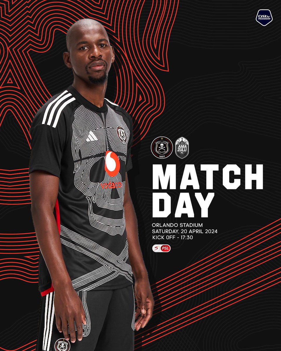 ☠️ ⚫️ 𝗠𝗔𝗧𝗖𝗛𝗗𝗔𝗬 ⚫️ 🏆 #DStvPrem ⚽️ @orlandopirates vs @AmaZuluFootball 📆 Today, 20 April 2024 🏟 Orlando Stadium 🕠 17h30 📺 SuperSport PSL 🎫 @TicketProSA 👉🏿 bit.ly/49EeaxE ⚫️⚪️🔴⭐️ #Matchday #OrlandoPirates #OnceAlways