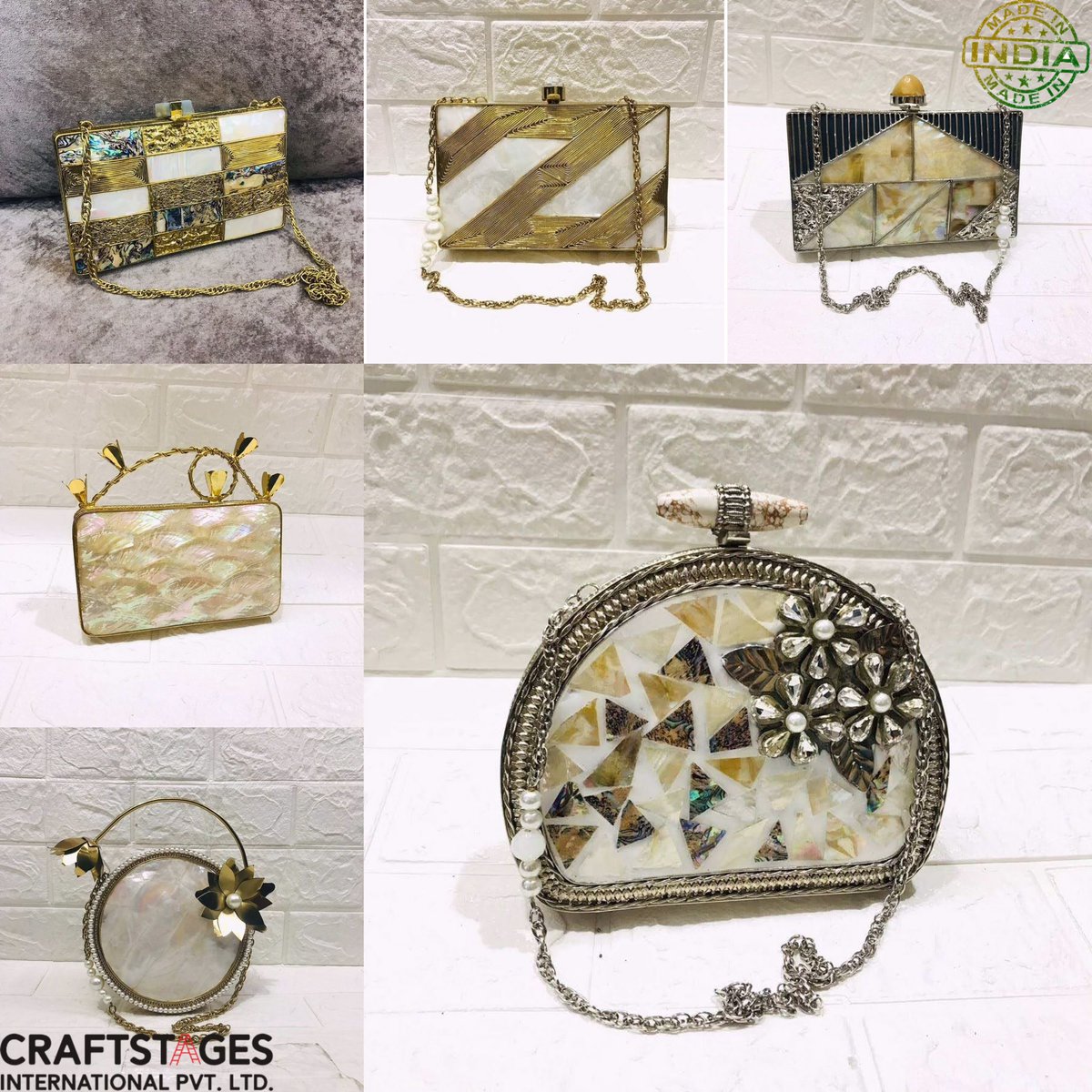 RRibhav's tweet photo. Craftstages International (Delhi, India) presents the latest Brass MOP Clutches collection.
We also make and customize the design as per the customer’s requirements.
we are based in Delhi(India) &amp; one of the largest manufacturers, exporters, and bulk suppliers of ladies. https://t.co/UAQ8St0PKF