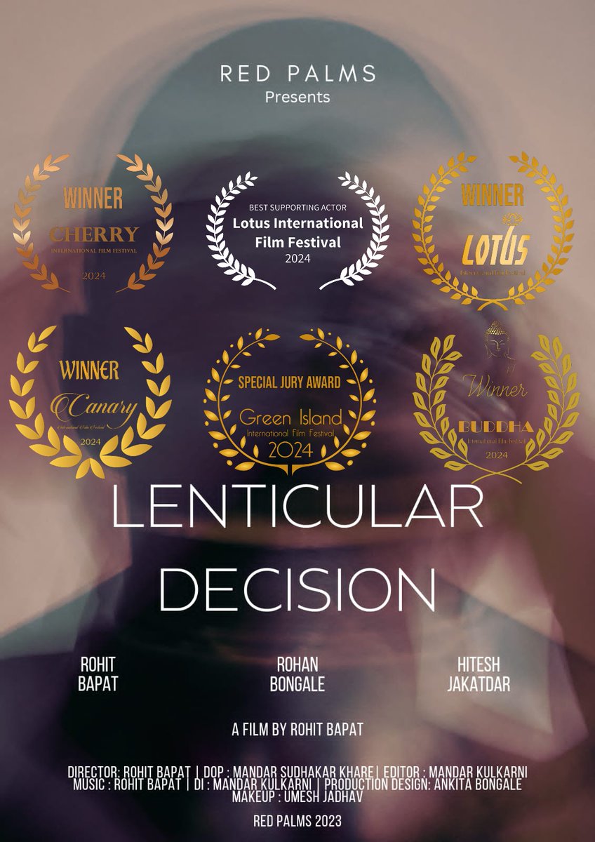 Meanwhile.. 'Lenticular Decision' has bagged 6 awards in international film festivals so far.. hopefully many more to come 🤞

My third shortfilm as a writer,  director and actor. Here's the link of teaser 👉 youtu.be/m729C_R9jGc?si…

#writer #director #actor #FilmFestival…
