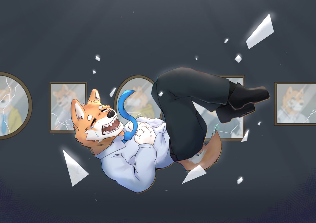 Blue18Shiban's tweet photo. “Drowned in the Reflection”
(Re-edited)

- This is Digital Art Competition 2024 held in our school https://t.co/xtXCxml3Yx