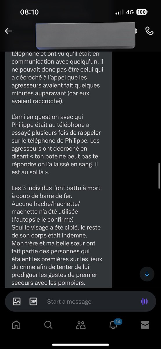 L’un des meilleurs amis du grand frère de Philippe m’a envoyé un message pour que je poste leur version, la voici :