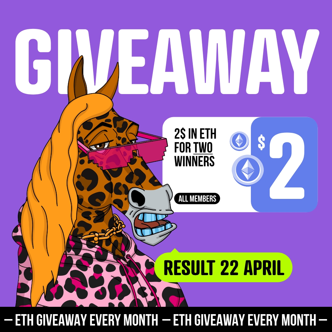 🎁 Prize: $2 in $ETH for 2 random members!*  *Paid in Discord using a bot Tip.cc

✅Enter
1️⃣ Be a Member in our Discord (role MEMBER)
👉discord.gg/dGVEYW4hZD
2️⃣ Click on the Button🎉 (channel "Giveaway" Discord)

#NFTGiveaway #Ethereum #NFTs