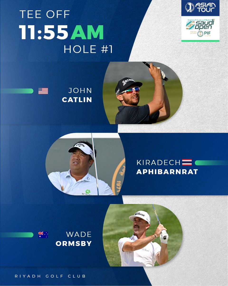 Can John Catlin secure back-to-back victories on the Asian Tour? Tee Times: linktr.ee/asiantourgolf #whereitsAT #GolfandMore #SaudiOpen