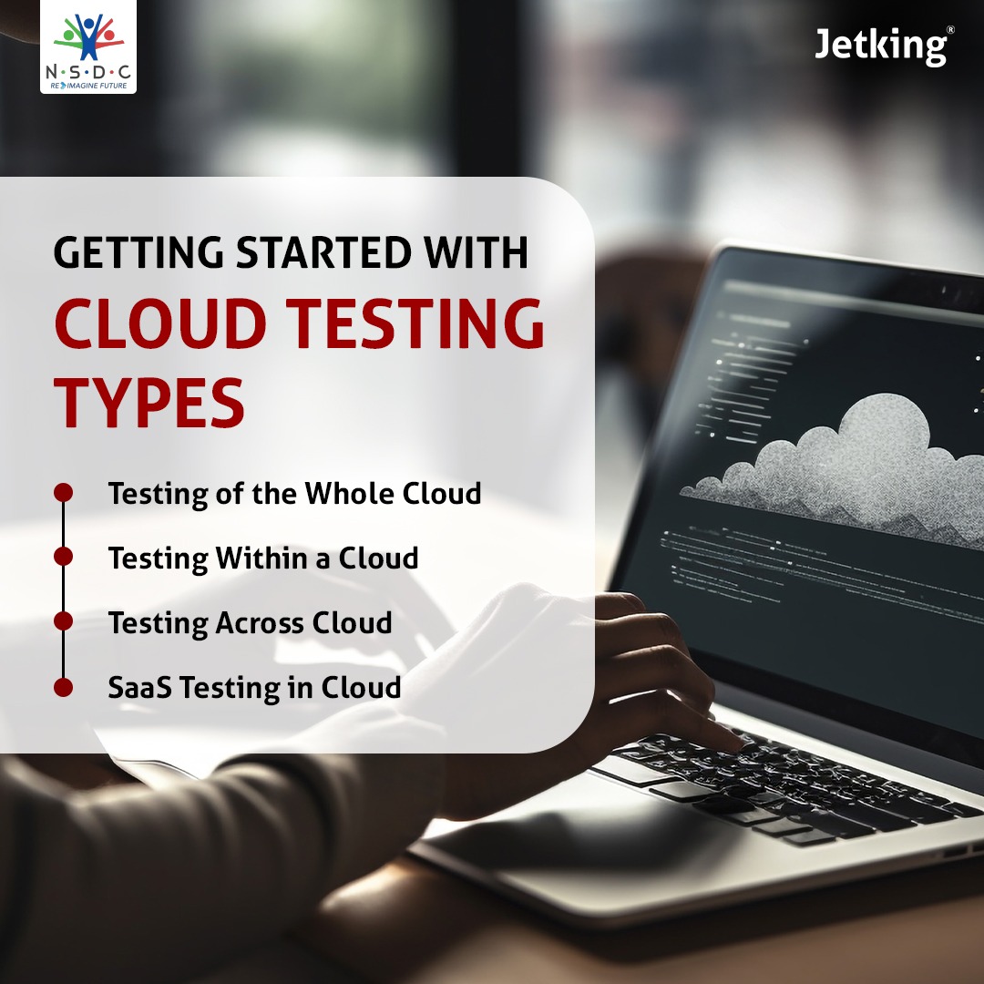 JetkingLtd's tweet image. Ready to take your testing to the next level? Start optimizing your apps with #CloudTesting. Say goodbye to hardware limitations and hello to scalability and efficiency.#Jetking #QualityAssurance #TechJourney #Career #Opportunity #Growth #cloudcomputing