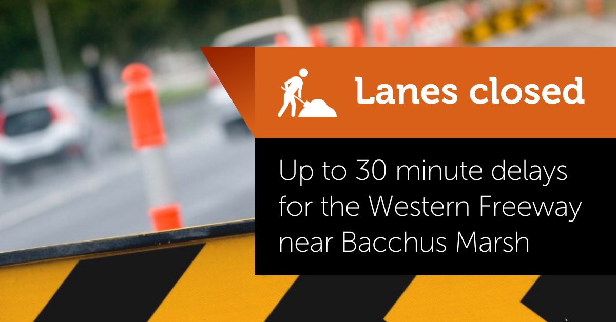 Traffic in both directions of the Western Freeway is sharing lanes between Bacchus Marsh and Melton until September, for important bridge works. Please merge safely and allow extra time as delays up to 30 minutes are likely in peak periods. See regionalroads.vic.gov.au/map/grampians-… #victraffic