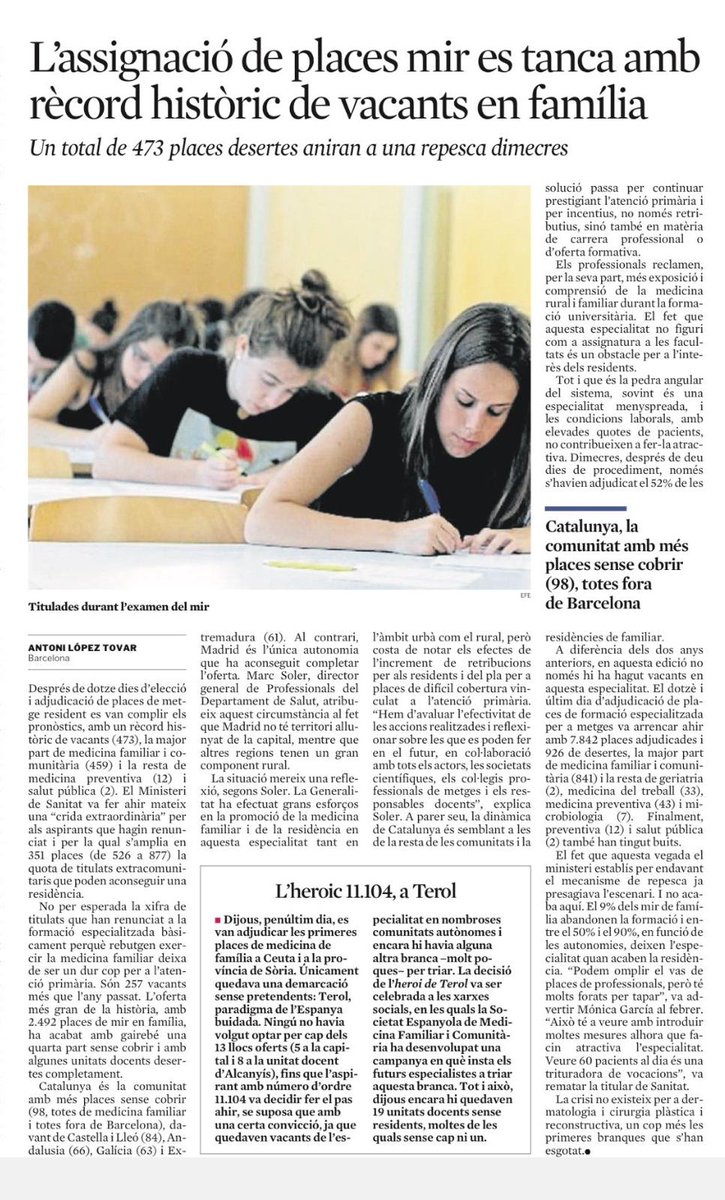 És urgent revertir aquesta situació. Cal: 🟢 Prestigiar la primària 🟢 Bones condicions laborals 🟢 Empoderar professionals i equips 🟢 Proactivitat en el model 🟢 Desburocratitzar 🟢 Treball en equip 🟢 Autogestió Cal lideratge per reformar un sistema que s'esmicola.