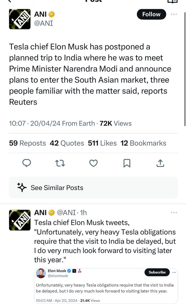 I was personally not hopeful of any outcome from this visit. 

#ElectricVehicle is not the future of Transport Industry, Hydrogen based is… Moreover I take it #Bharat has declined to be dumping yard of Chemical Wastage… 

It’s not zero emission but Chemical Wastage…