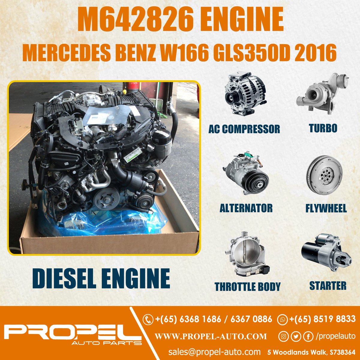propelauto's tweet photo. Mercedes W166 GLS / GLE / ML M642826 Diesel Engine parts available at #PropelAutoParts 

Ping us &amp; Grab Premium Quality parts for your ride🛒

#M642Engine #DieselEngine #Starter #Alternator #BlockEngine #GenuineParts #GermanImported #SingaporeCar #PropelAuto #Mercedes #Ping #Grab https://t.co/e6MiYCbUD7