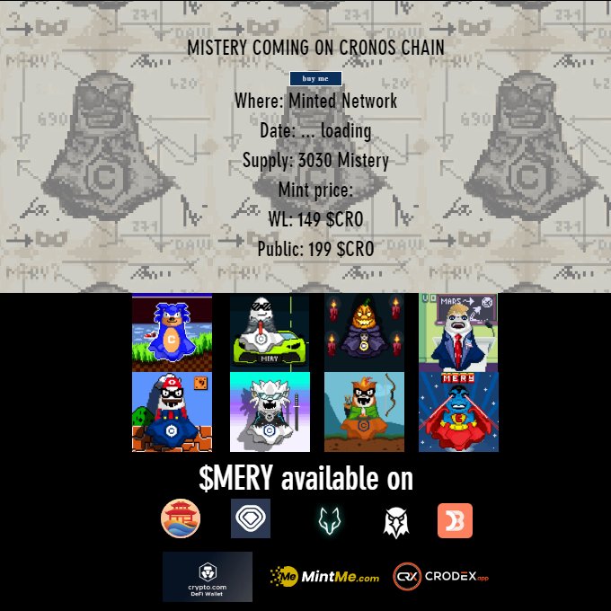 Misteryoncro's tweet photo. We are coming! We are ready! We found a strong community!  We are expanding! We will follow the lead of David!  

MISTERY COMING very soon on CRONOS CHAIN WITH SKETCH PLAN OF $MERY digital artworks It's the beginning of Mery ! 

WE WILL be taking on FROM HERE! #CROFAM📷 #CRONOS    

Like/share and tag 3 future merynians to get 10 SPOT OF WL!