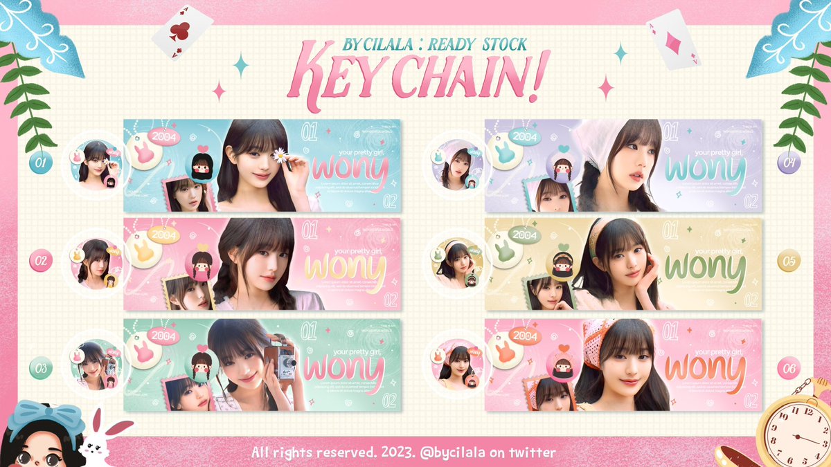 Help RT guys🥺 makasih banyak … 

Cila bawa 6 ready stock katalog “Keychain Wony Ver.” dengan ketentuan di bawah yaaaa

🗓️ : Sabtu, 20 April 2024
🕗 : 19.30 WIB 
✏️ : Free Replace Text
💸 : 23.000 

Boleh ditake dengan format dm “🦭: Cilung mau yang nomor ….”

See you nanti
