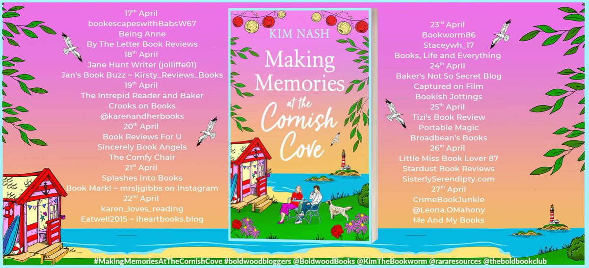 AnnetteHannah's tweet image. It’s our stop on the blog tour for #MakingMemoriesattheCornishCove  by the fabulous @KimTheBookworm @theboldbookclub sincerelybookangels.blogspot.com/2024/04/making… #BoldwoodBloggers @rararesources #amreviewing ⭐️⭐️⭐️⭐️⭐️