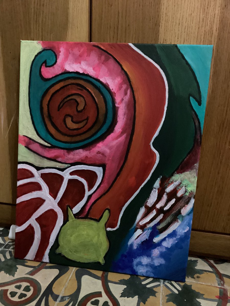 Artthat I did with my husband.  Acrylics painted on 15.5 X 22.5 inches Canvas