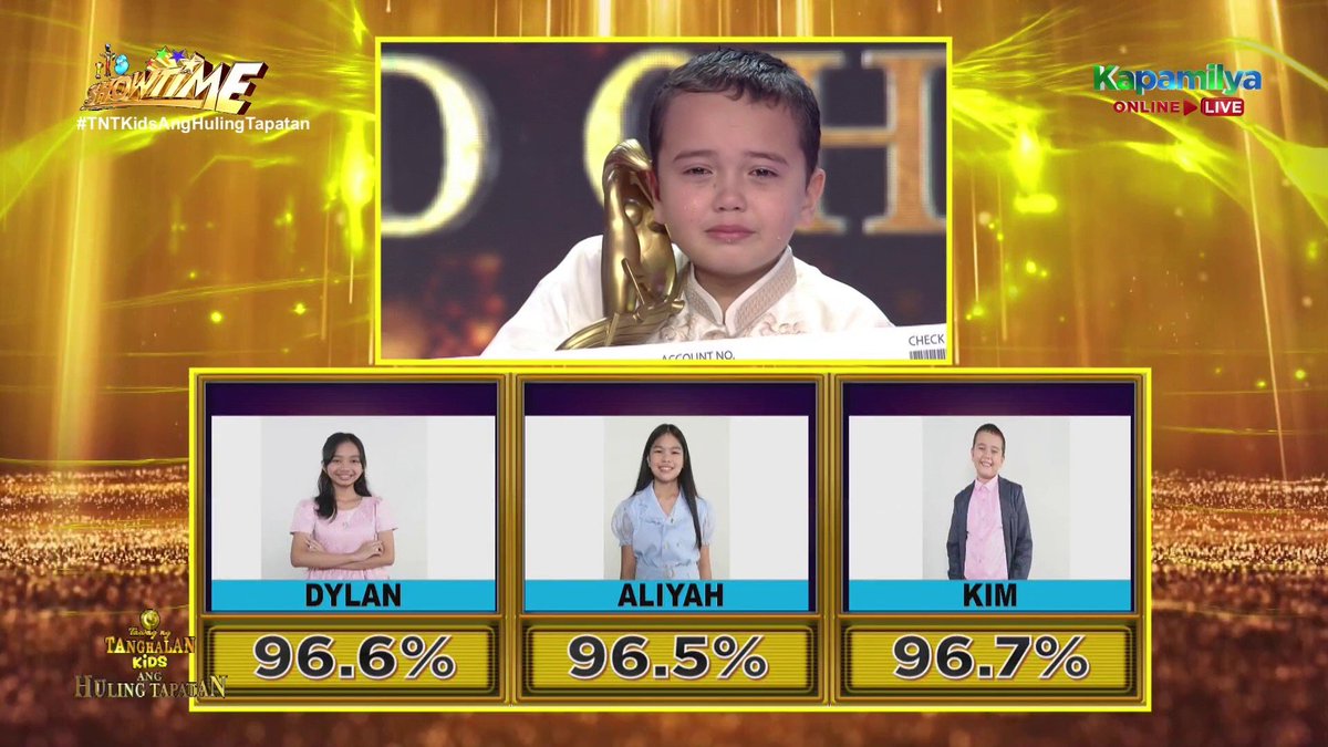 ABSCBN's tweet photo. Kim is the grand champion of #TNTKidsAngHulingTapatan! Congratulations! https://t.co/iC8wzuFtUy