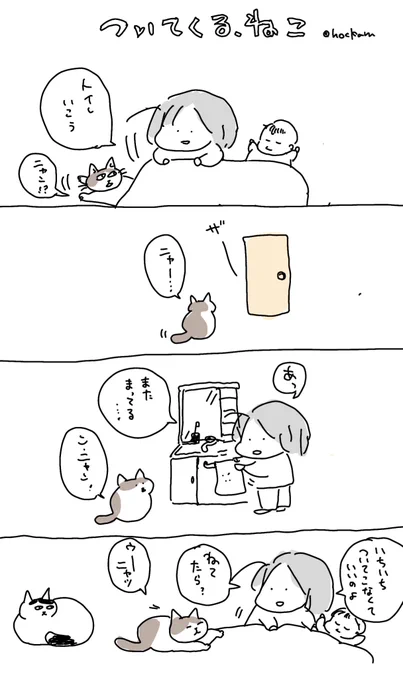 変なネコ。寝ている隙に家族と離れ離れになったなどの過去があるのだろうか....

#猫漫画  #猫 