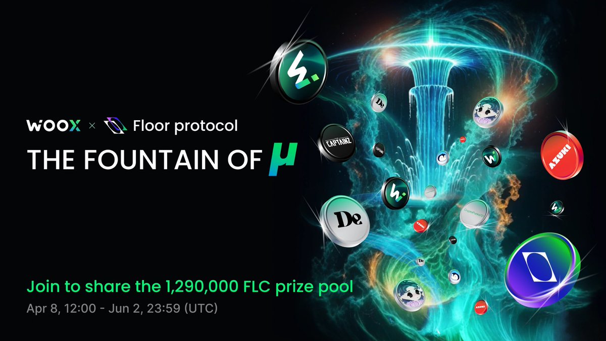 1/

Ready for a thrilling adventure? Join The Fountain of μ ⛲ campaign on @_WOO_X powered by @floorprotocol. With 8 thrilling challenges, a $1.29M FLC token prize pool, and 4 bluechip #NFTs, there's excitement waiting for you. Let's explore how to participate👇

#WOONetwork