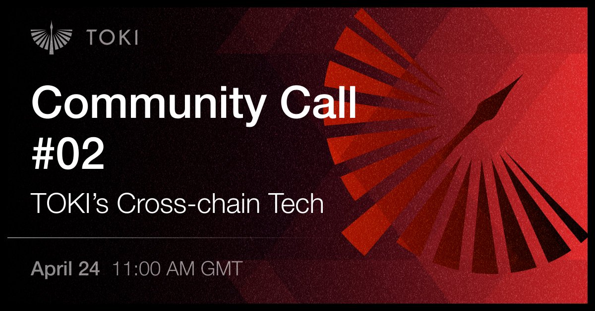 tokifinance's tweet photo. Community Call #2 📢📢

Excited to announce that we will have the 2nd community call next week!

🗒 TOKI's Cross-chain Tech using @IBCProtocol 
🕚 April 24, 11:00 AM GMT 
🌏 YouTube & Zoom

↓ 🧵