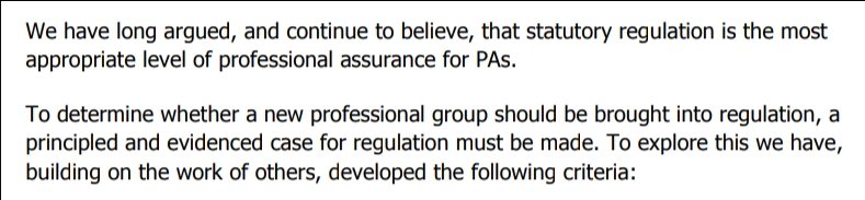 The @gmcuk released the following document detailing their response to the MAP consultation web.archive.org/web/2022030216… They argue that for any group to be considered for statutory regulation, 10 criteria should be met. Let's look back and see which PAs meet 1/🧵