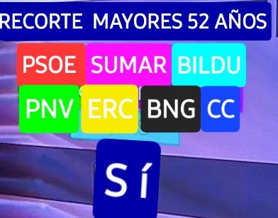 Si vas a hacer voto util recuerda que solo un partido votó en contra del recorte al subsidio de los mayores de 52 años, Bildu y Sumar votaron a favor. El voto útil es Podemos. De nada #FelizSabado