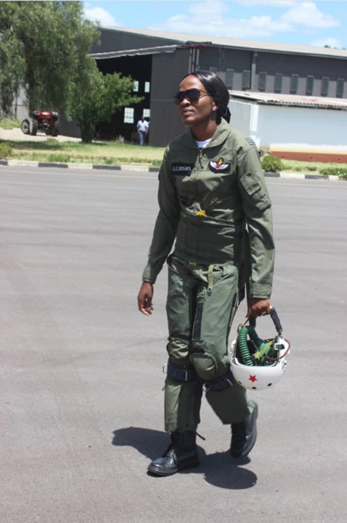 1-Wing Commander Angeline Bosha flew the leading K-8 during the Uhuru fly-past at Murambinda on Independence Day. Zimbabwe's first (and only) female jet fighter pilot - a great inspiration to my darling daughter- Bridget- and thousands of other girls. #ZimWomenCan #ZimboPride