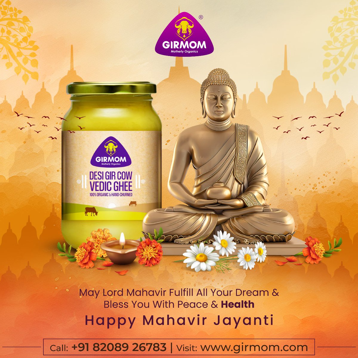 May Lord Mahavir Fulfill All Your Dream & Bless You With Peace & Health...
Happy Mahavir Jayanti !
#girmom #gircow #organic #healthylife #HealthyLiving #girmomlife #girmomorganics #organicfood