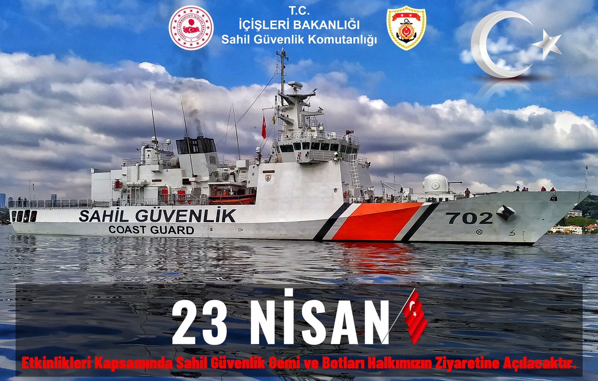 23 Nisan Ulusal Egemenlik ve Çocuk Bayramı etkinlikleri kapsamında halkımızın ziyaretine açılacak Sahil Güvenlik Gemi ve Botları için tıklayınız.⬇️ sg.gov.tr/23-nisan-ulusa…