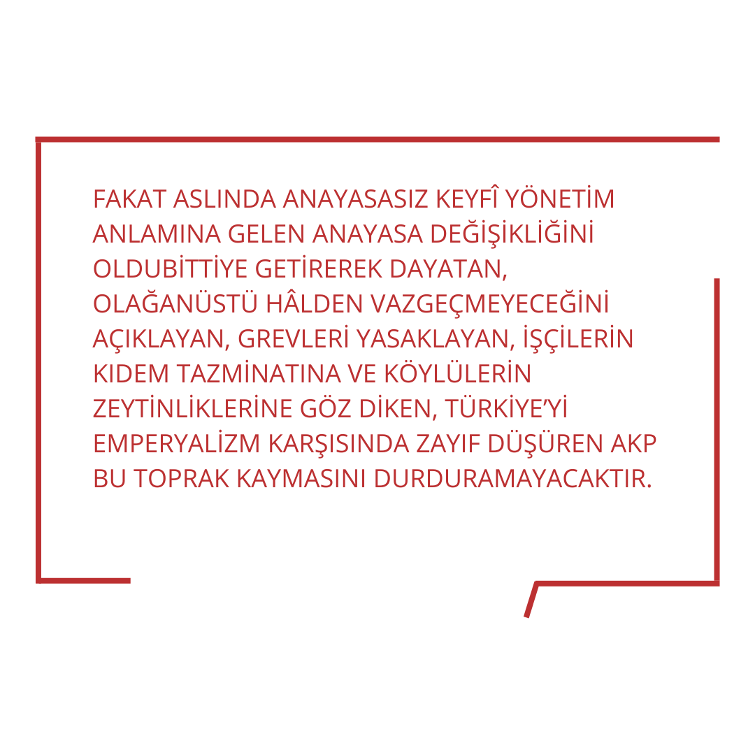 📢 Yeni sayımızda 'Referandumdan Sonra'

16 Nisan 2017 referandumunun ilan edilen uydurma sonuçlarına göre bile, Türkiye halkının eğiliminde köklü bir değişikliğin meydana geldiği görülüyor. 

#toplumcukurtuluş
#vatancumhuriyetemek
#anayasa
#demokrasi
#referandum