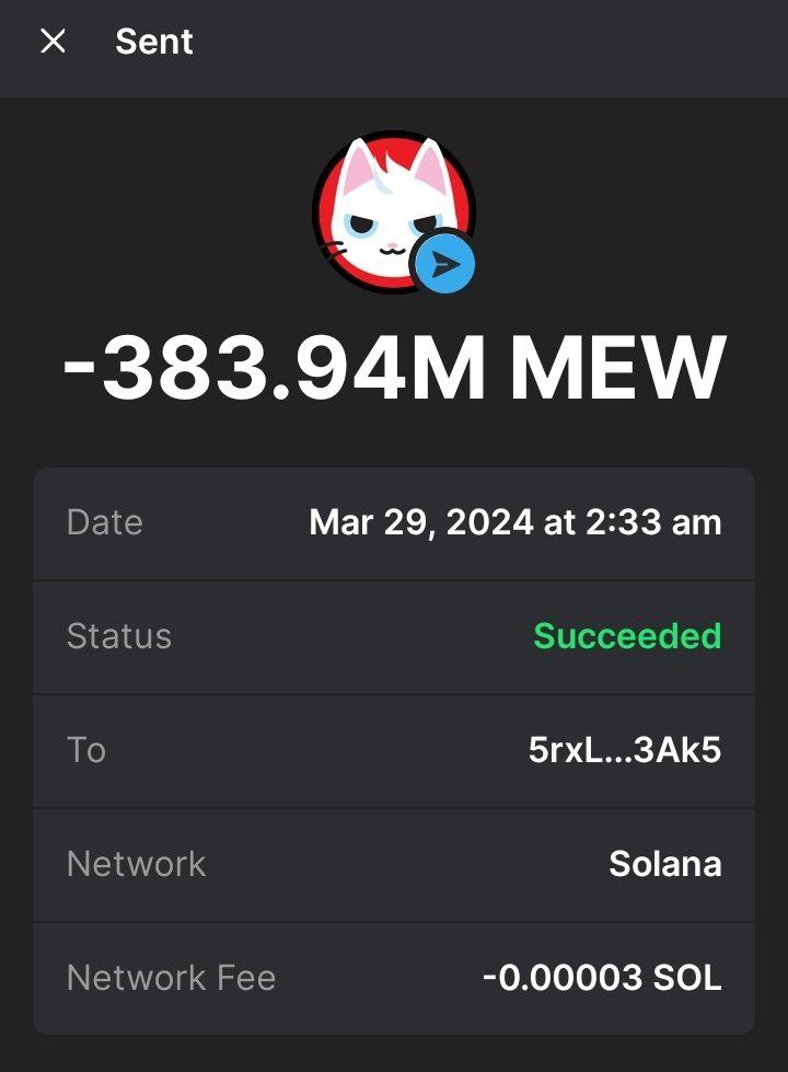 Submit your $SOL Address First 2000 Wallets will get 50K $MEW Airdrop 👀 You have 699 Minutes ( 🔔 ON*)