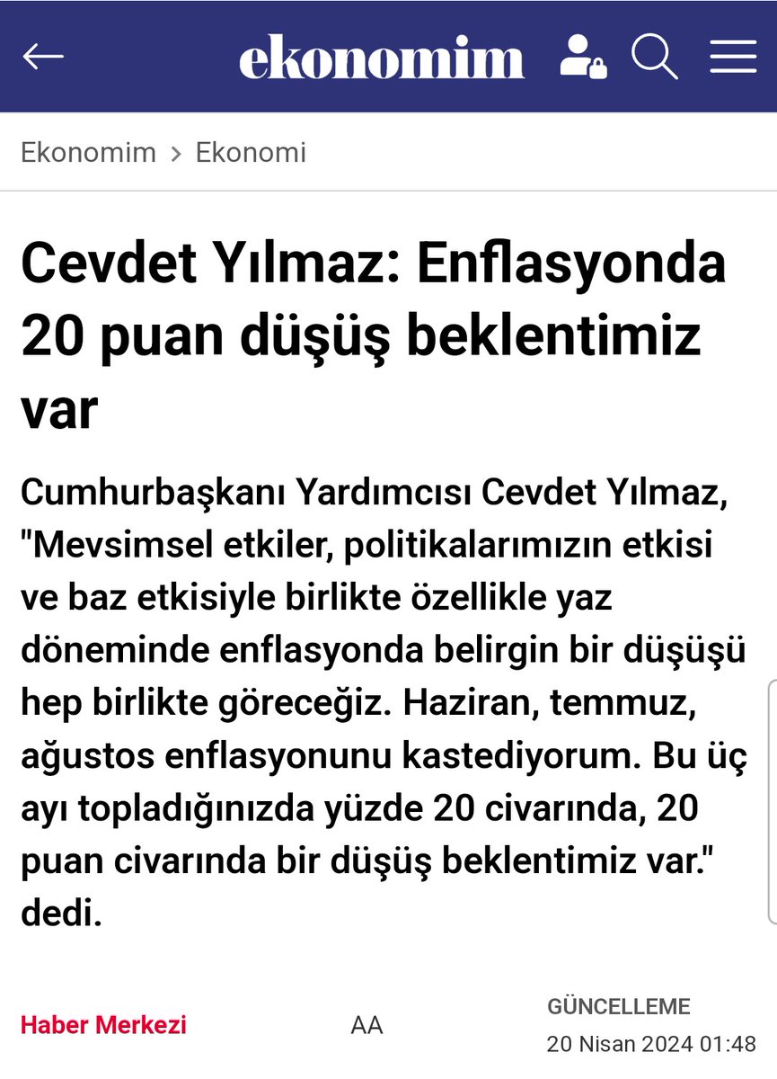 Sn. Cevdet Yılmaz Enflasyonda politikaların ve baz etkisi ile 20 puanlık düşüş beklediğini açıklamış Bunu 10 aydır biliyoruz Nasıl? Çünkü, bu gerçekleşecek düşüşün Tek nedeni baz etkisi olur Temmuz ve Ağustosta 2 ay üst üste 9 ar puanın üzerinde gelmiş enflasyonun yıllık