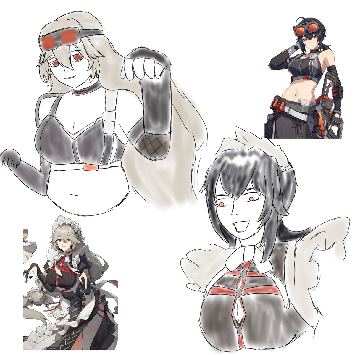 Albreadoughs's tweet photo. Grace/Rina outfit swap
Chat do we fw chubby Rina (i tried okay)

#zzzero https://t.co/i8oEekpUMR