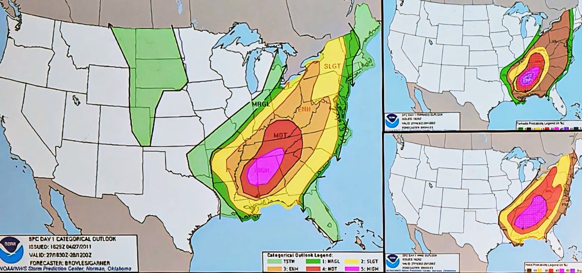Have y’all seen the April 27th, 2011 SPC outlook if the enhanced risk category existed at the time? It’s a small thing but I think it’s cool. Further illustrates how crazy that day was.